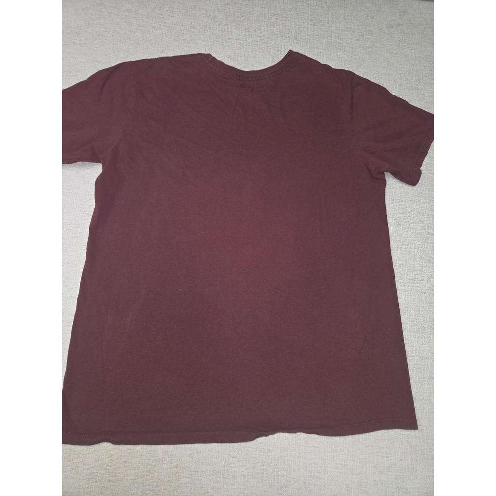Hurley Mens Large Graphic T Shirt Burgundy Tribal Surf Skate Y2K 100% Cotton - Picture 7 of 7